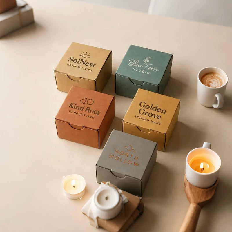 Custom cardboard candle tuck boxes Main image