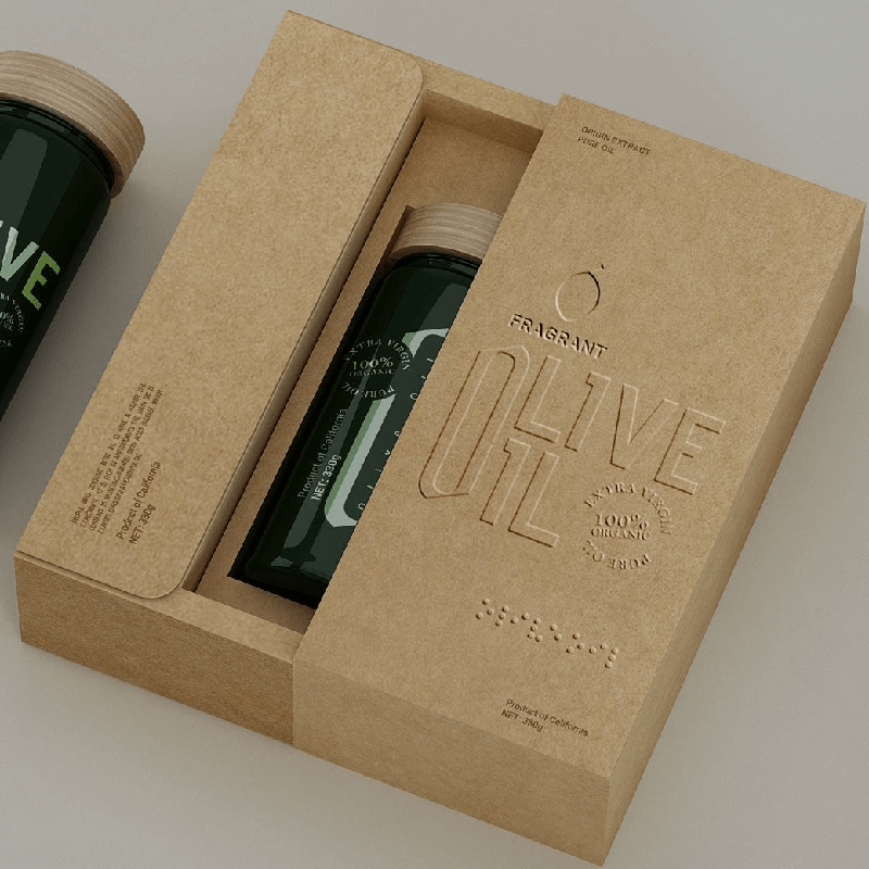Kraft Paper Drawer Olive oil Box Secondary image